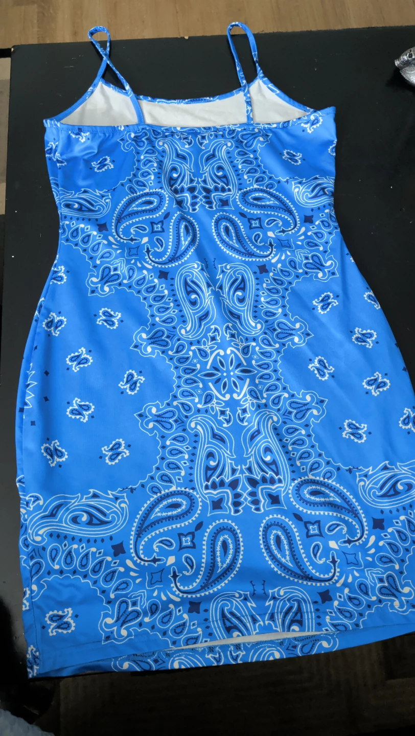 Blue Paisley Print Mini Dress - photo 3