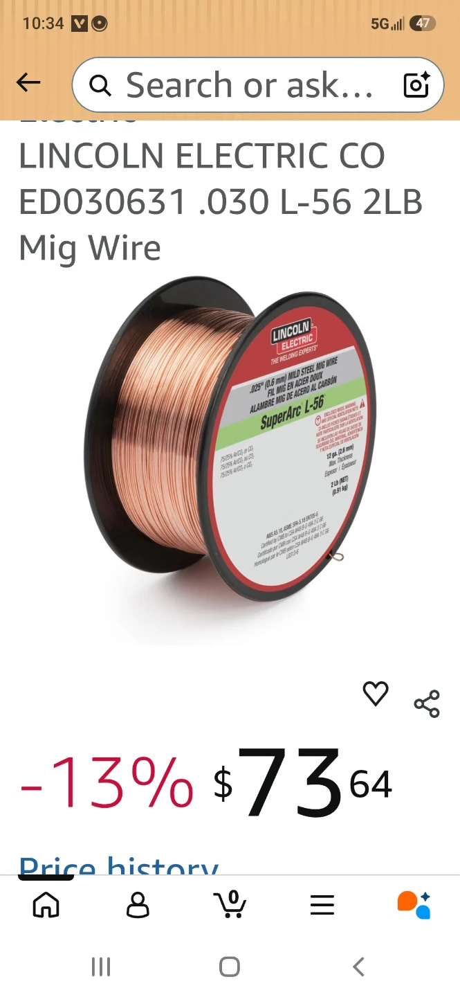 Lincoln Electric SuperArc L-56 .030 Mig Wire 2lb