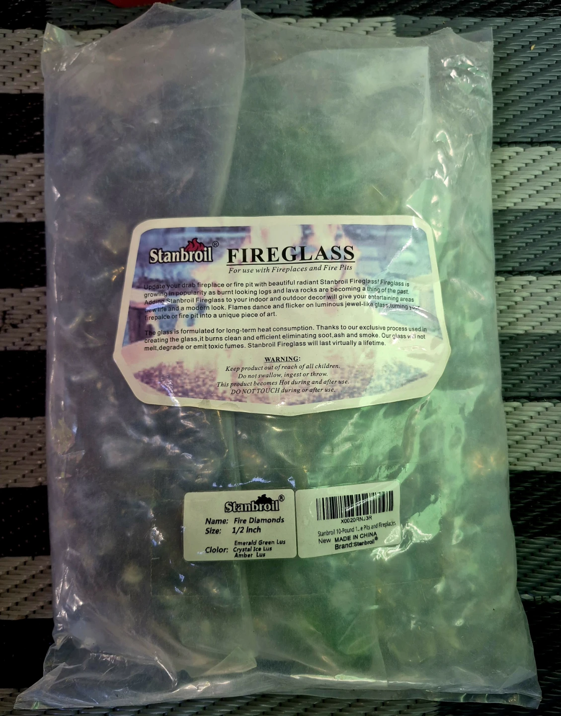 Stanbroil 1/2" Diamonds Fire Glass 10lb Mixed Blend - photo 3