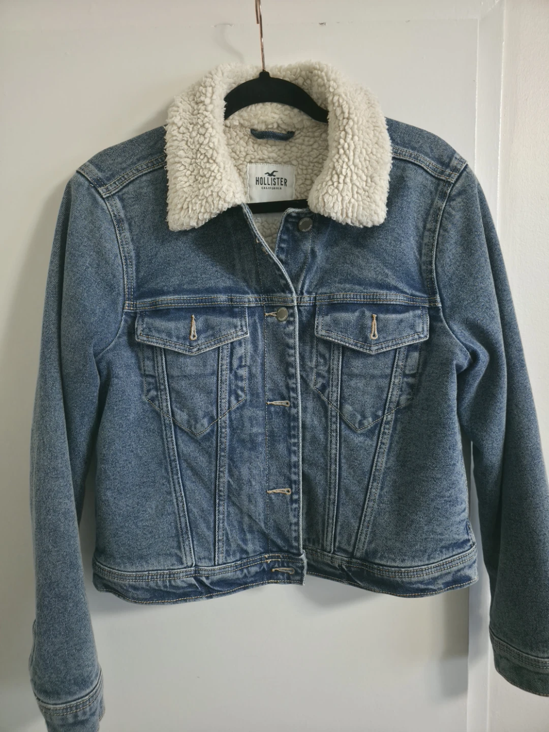 Hollister Sherpa-Lined Denim Jacket