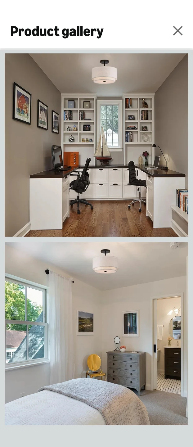 2-Tier Drum Flush Mount Ceiling Light - photo 4