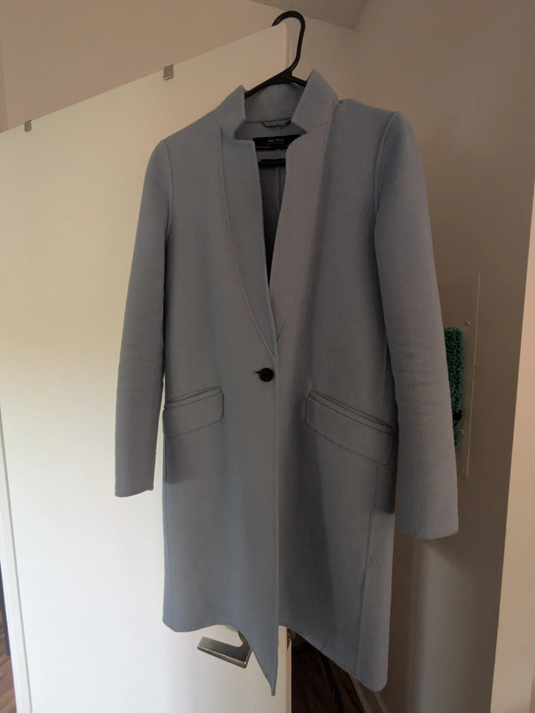 Zara Basic Light Blue Wool Coat - photo 3