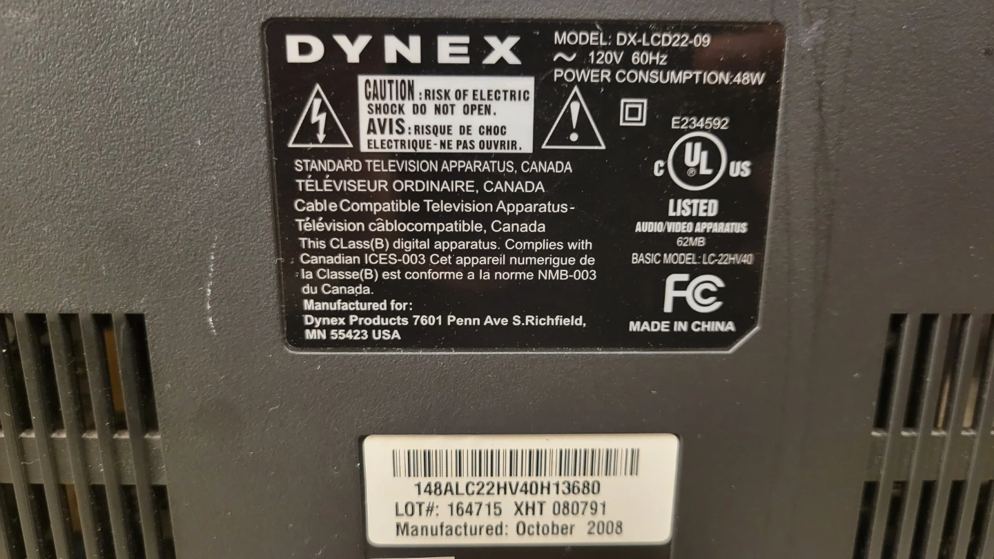 Dynex 22-inch LCD Television - photo 5