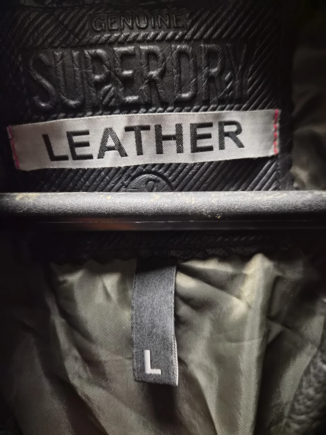 Superdry Genuine Leather Jacket Size Large - photo 3