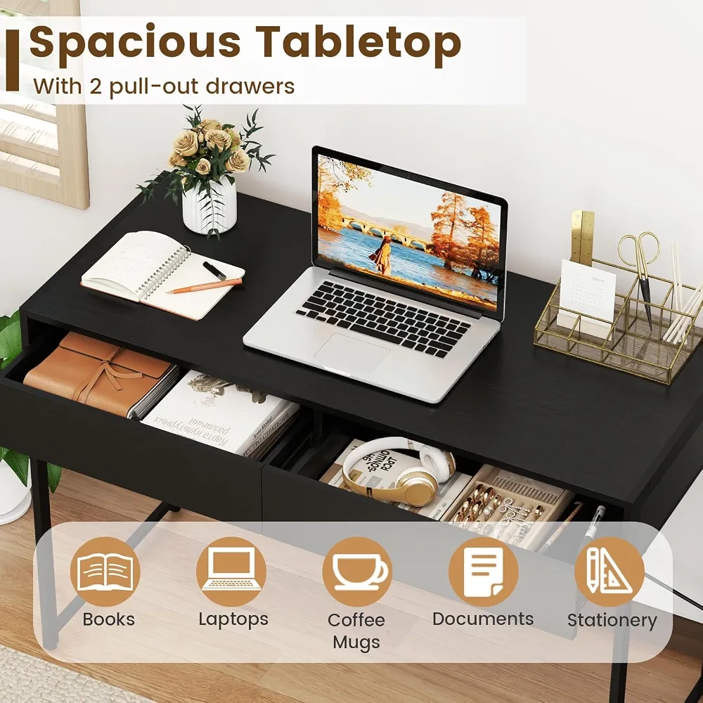 Modern Minimalist 44" Black Computer Desk - BRAND NEW - photo 3
