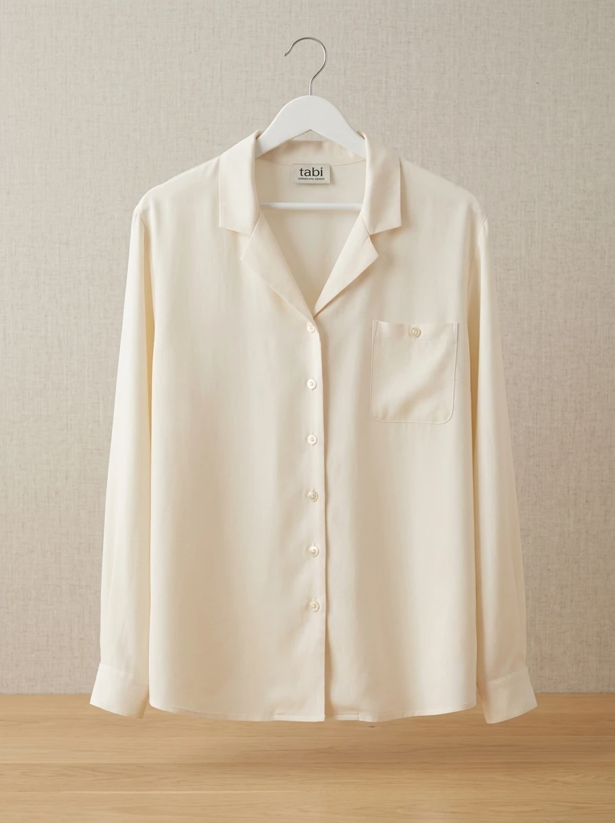 TABI International 100% Pure Silk Camp Blouse