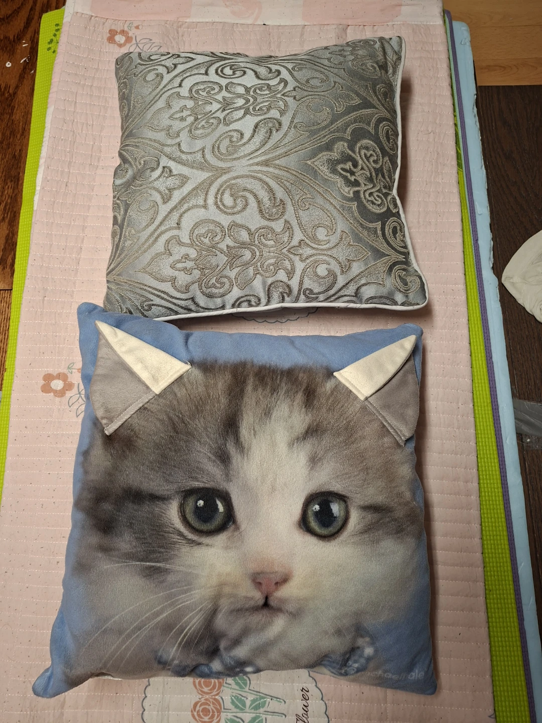Set of two decorative throw pillows