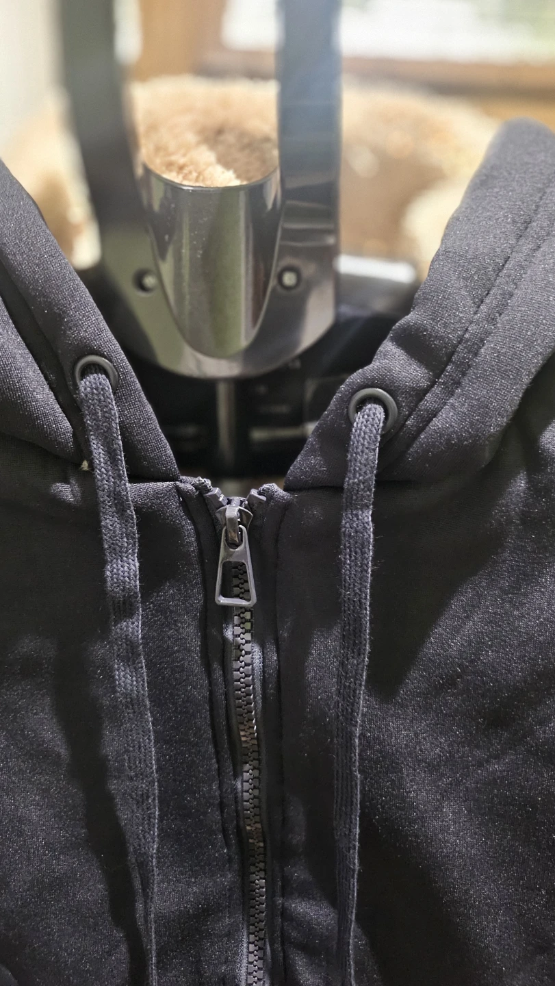 Black Sherpa-Lined Full Zip Hoodie - photo 2