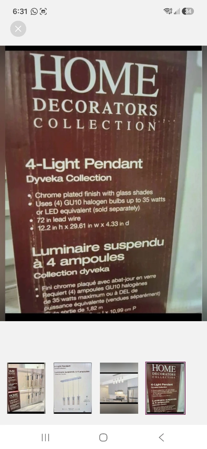 Home Decorators Collection 4-Light Pendant - photo 4