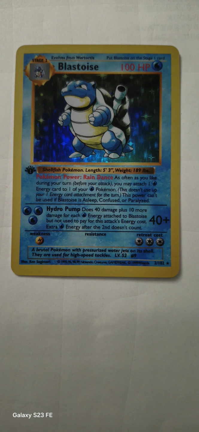 1999 Base Set Blastoise 2/102 Holo Pokemon Card