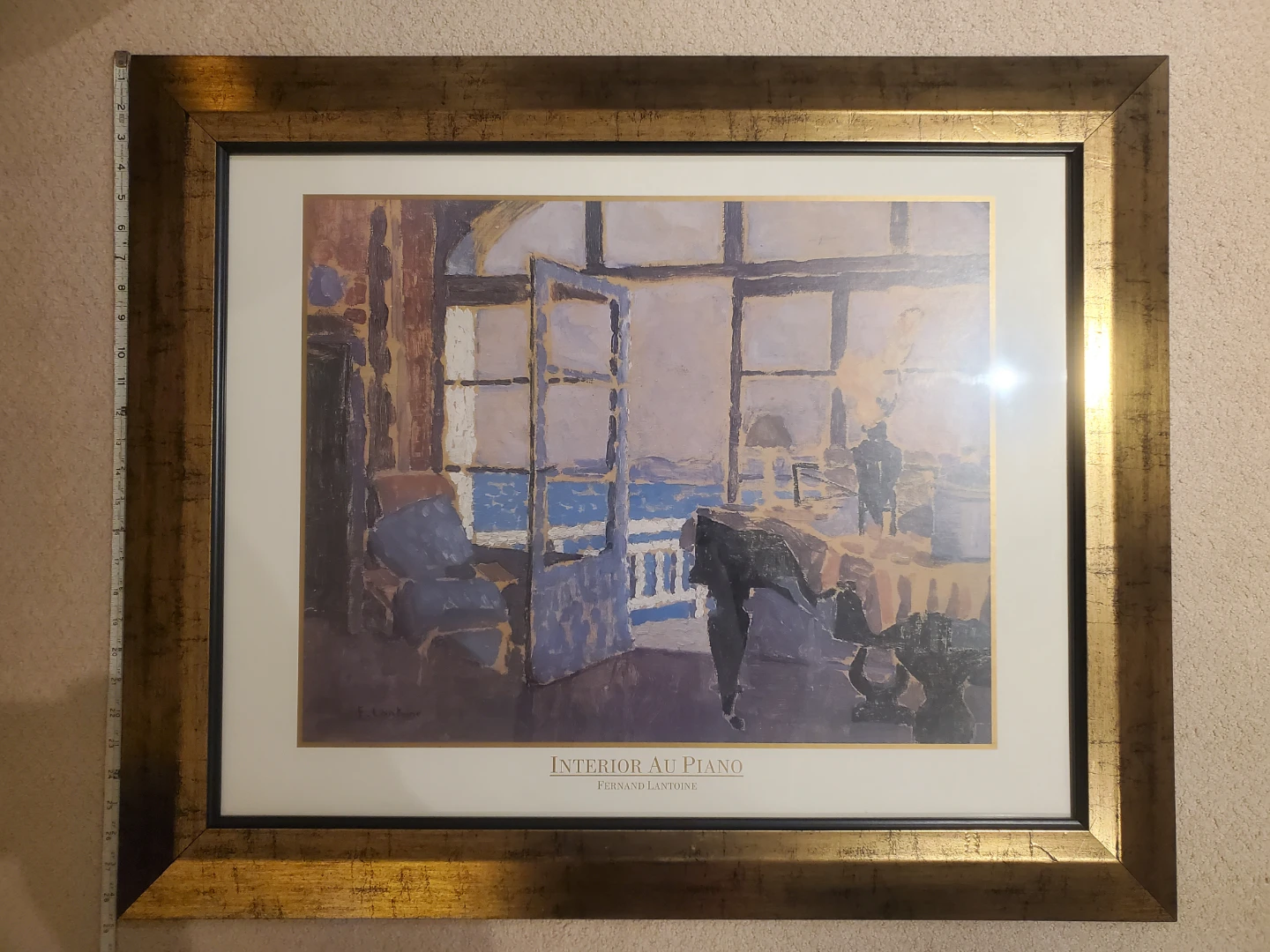 Fernand Lantoine Interior Au Piano Framed Art - photo 4