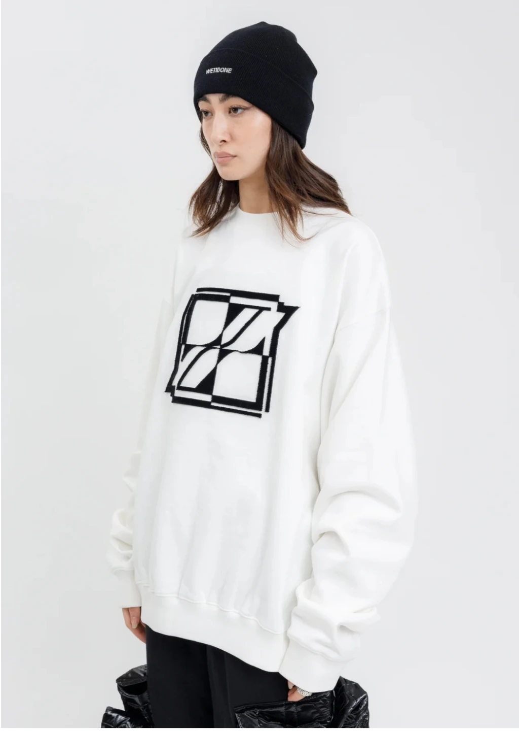 WE11DONE Unisex Oversized White Graphic Sweatshirt 🏆 - photo 2