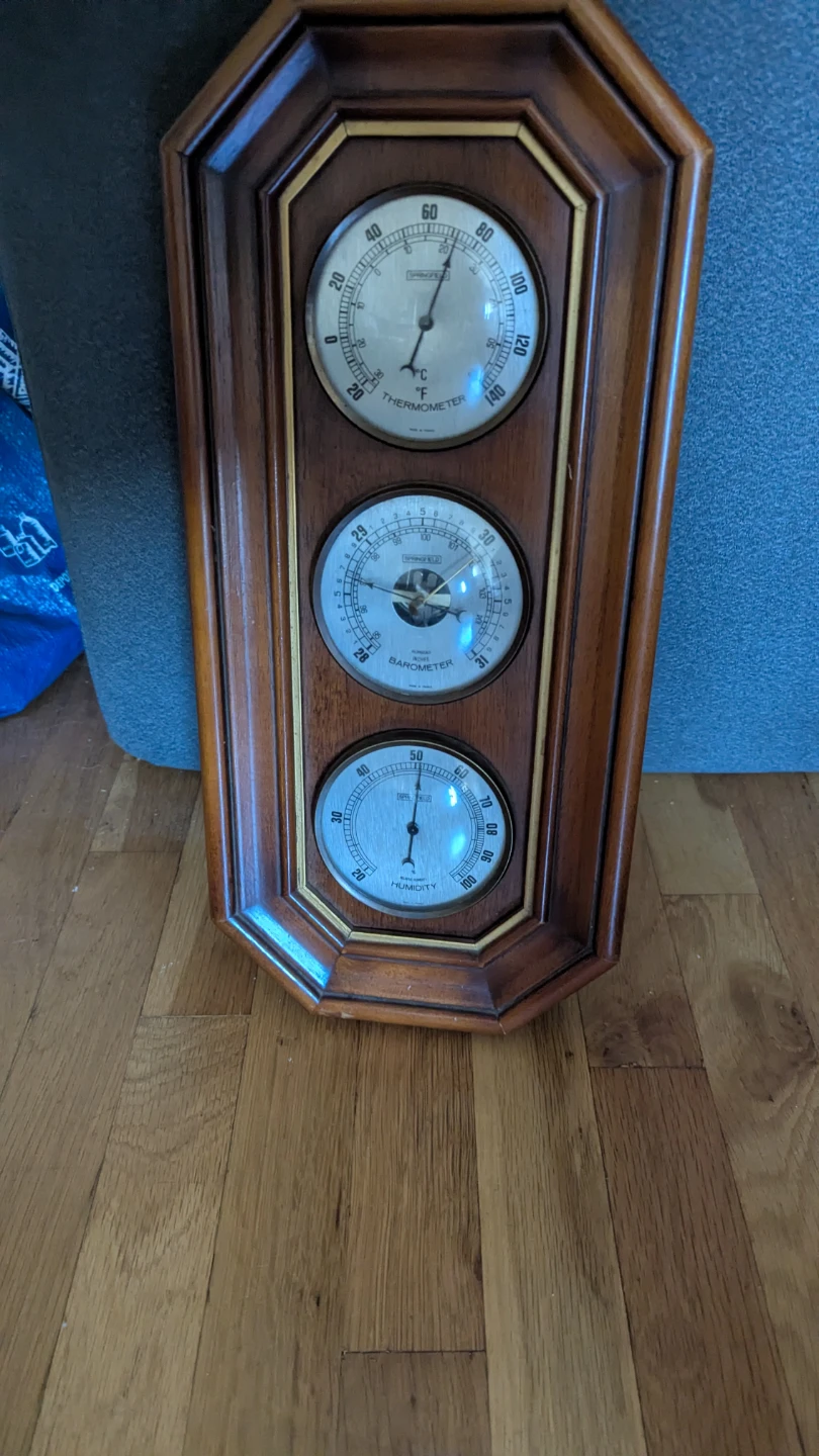 Springfield Weather Station and Vintage Wooden Desk Clock - photo 3