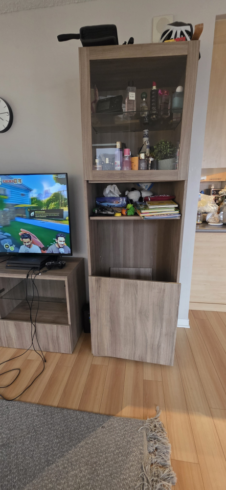 Wood Grain TV Stand and Matching Display Cabinet - photo 2