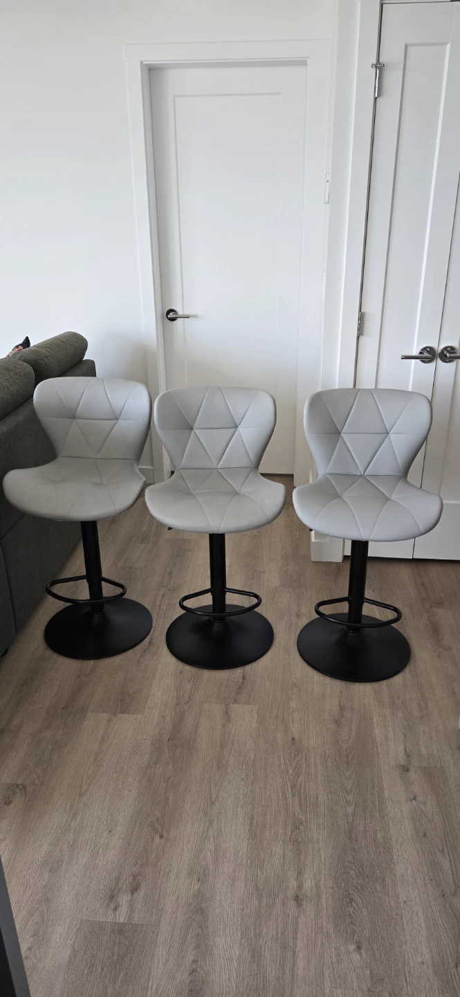 Set of 3 Grey Bar Stools