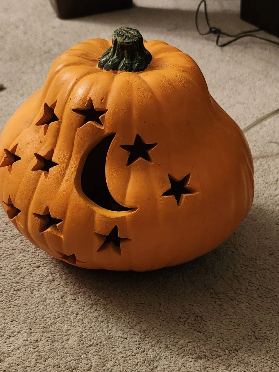 Light-up Pumpkin Decor with Moon and Stars - photo 4