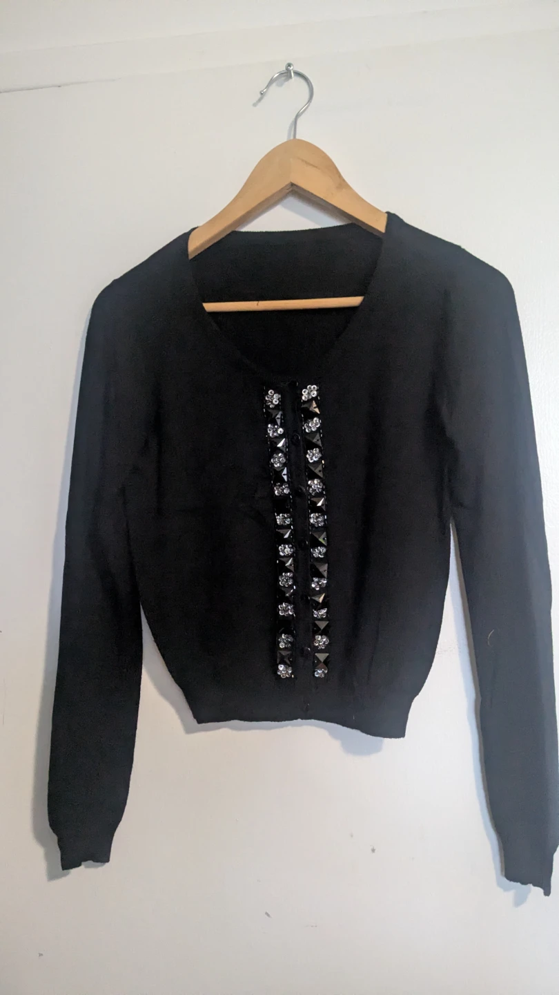 Black embellished cardigan