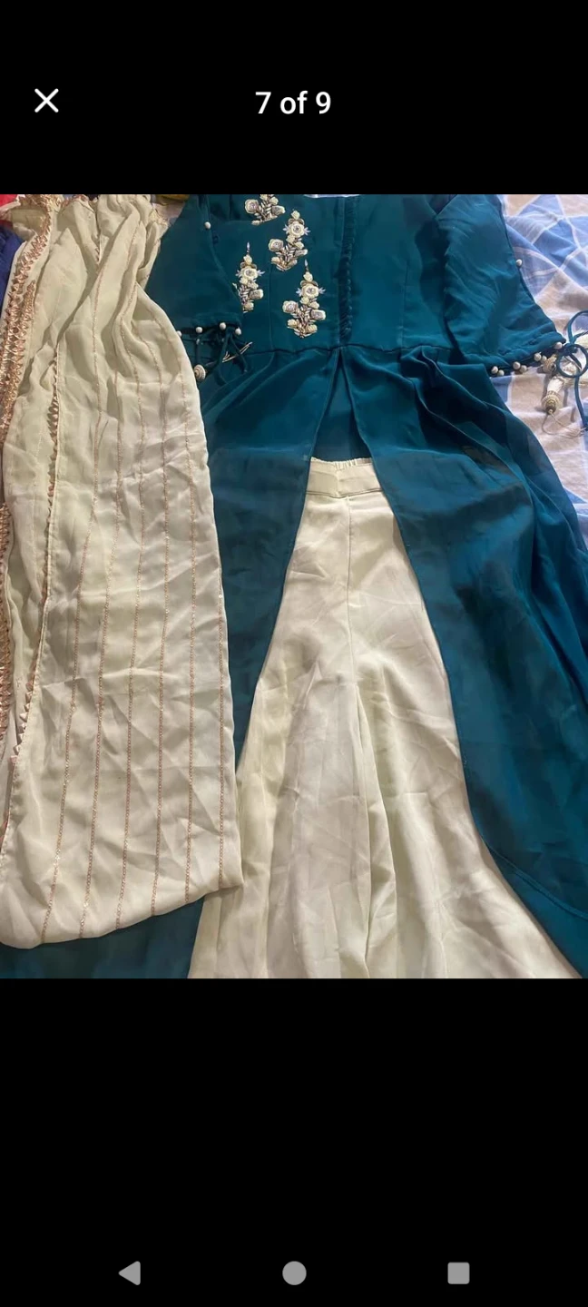 Embroidered Teal Kurta Set - photo 2