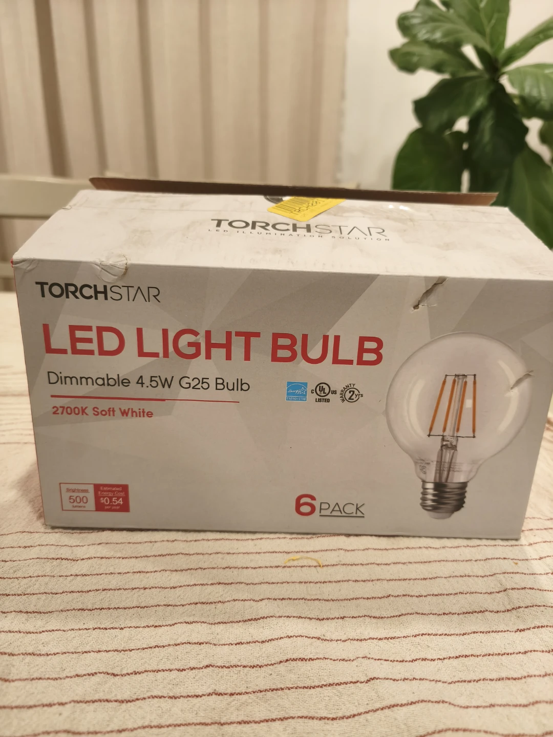 Torchstar Dimmable LED G25 Light Bulbs (3 Pack)
