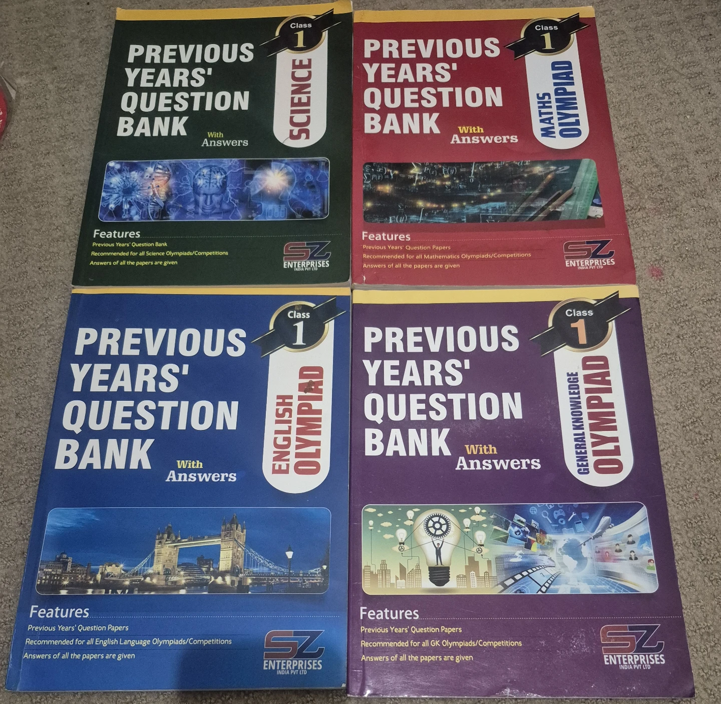 Set of 4 Class 1 Olympiad Question Bank Books