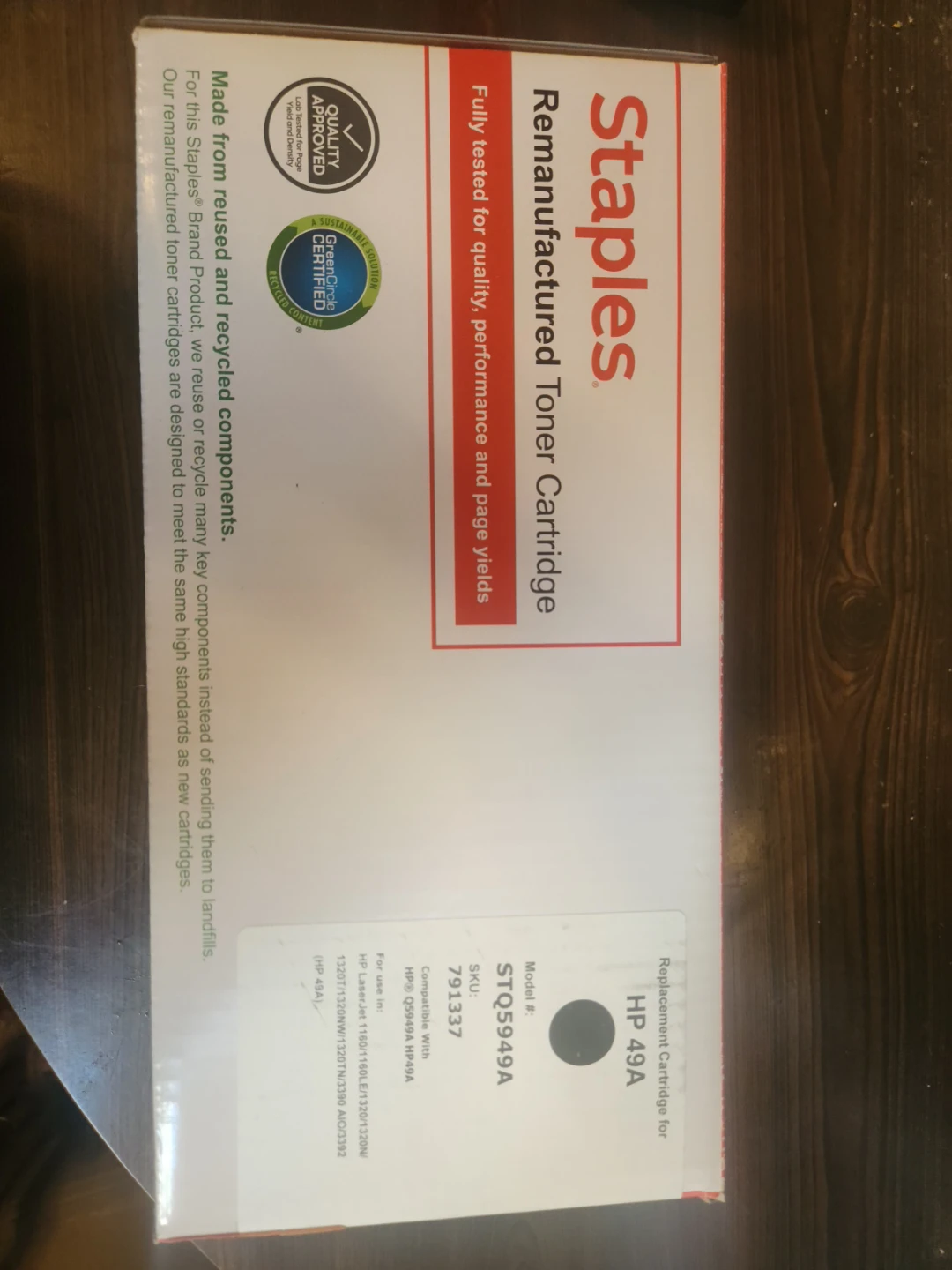 Staples Remanufactured Toner Cartridge HP 49A