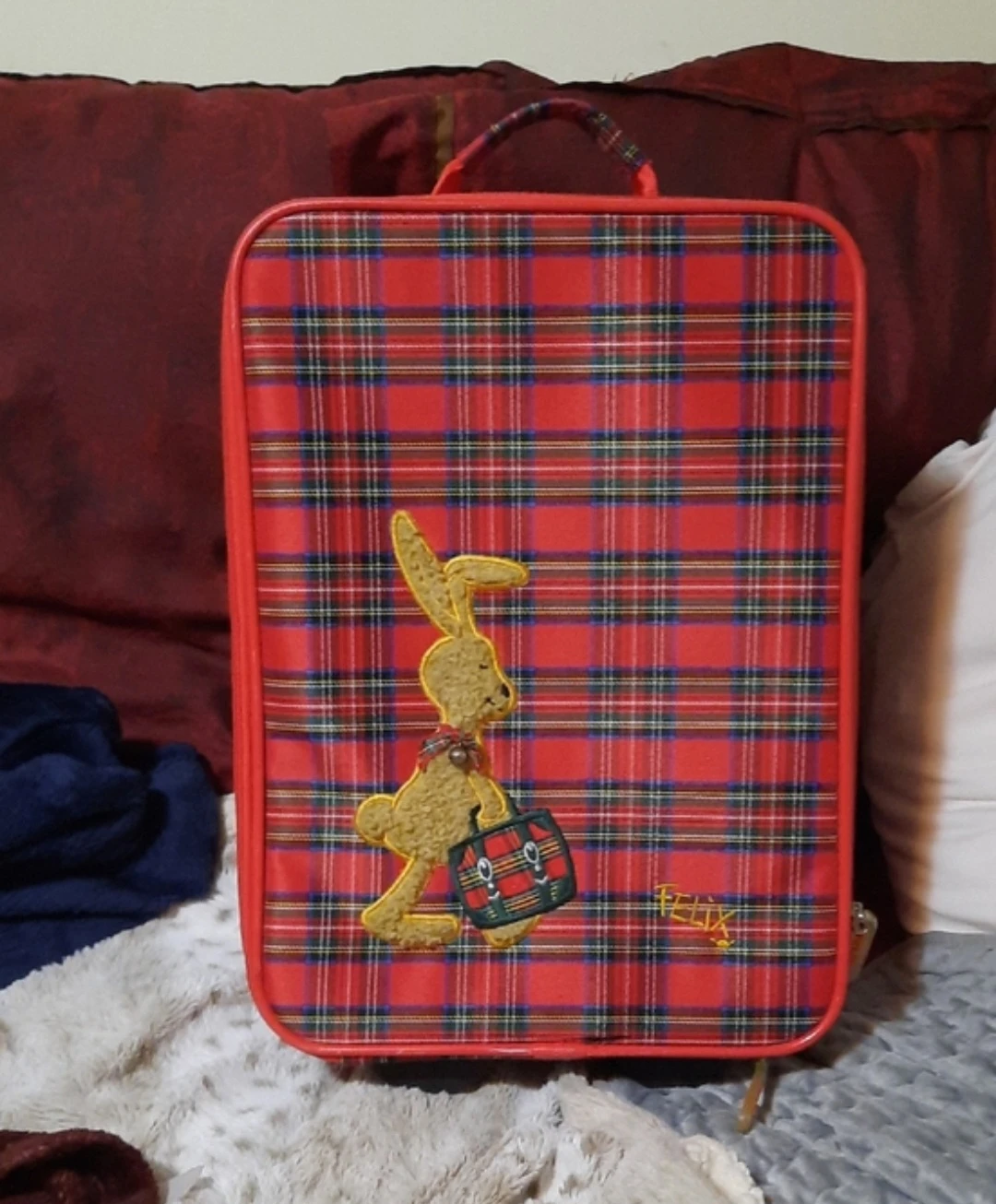 Felix Red Plaid Rolling Suitcase kids size FREE - photo 2