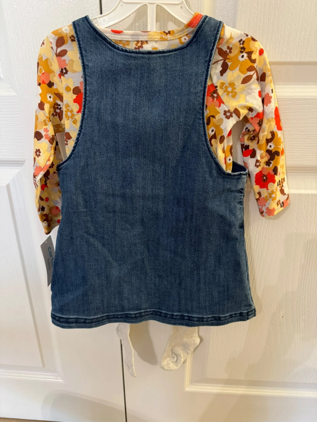 Carter's baby girls denim overall dress set - photo 3