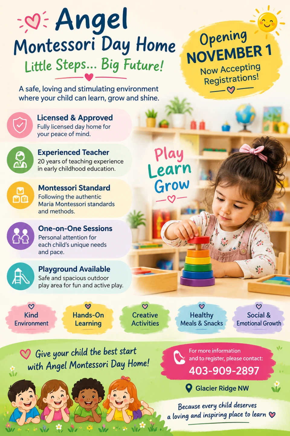 Dayhome,  Montessori, Preschool ,