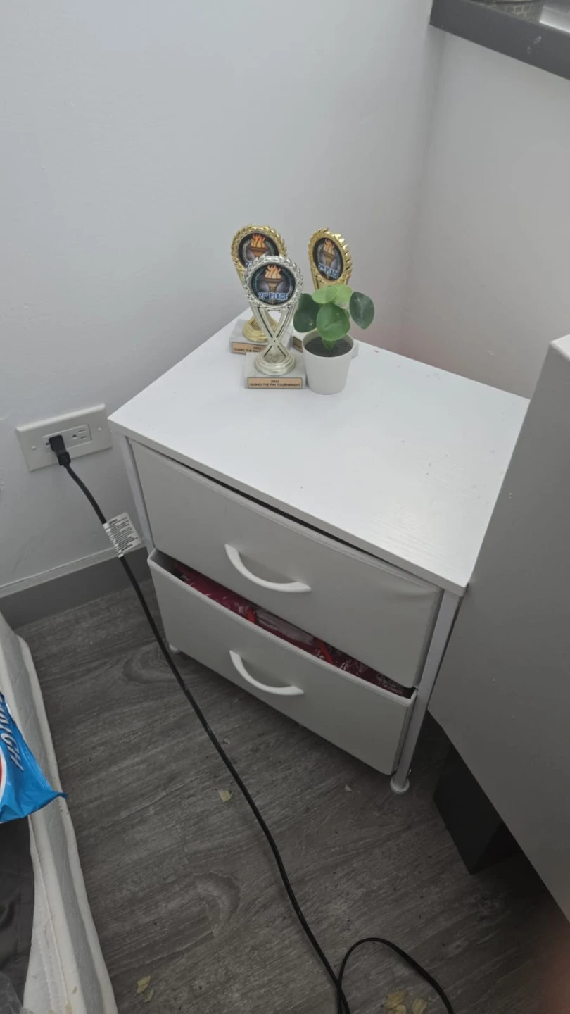 White Two-Drawer Nightstand