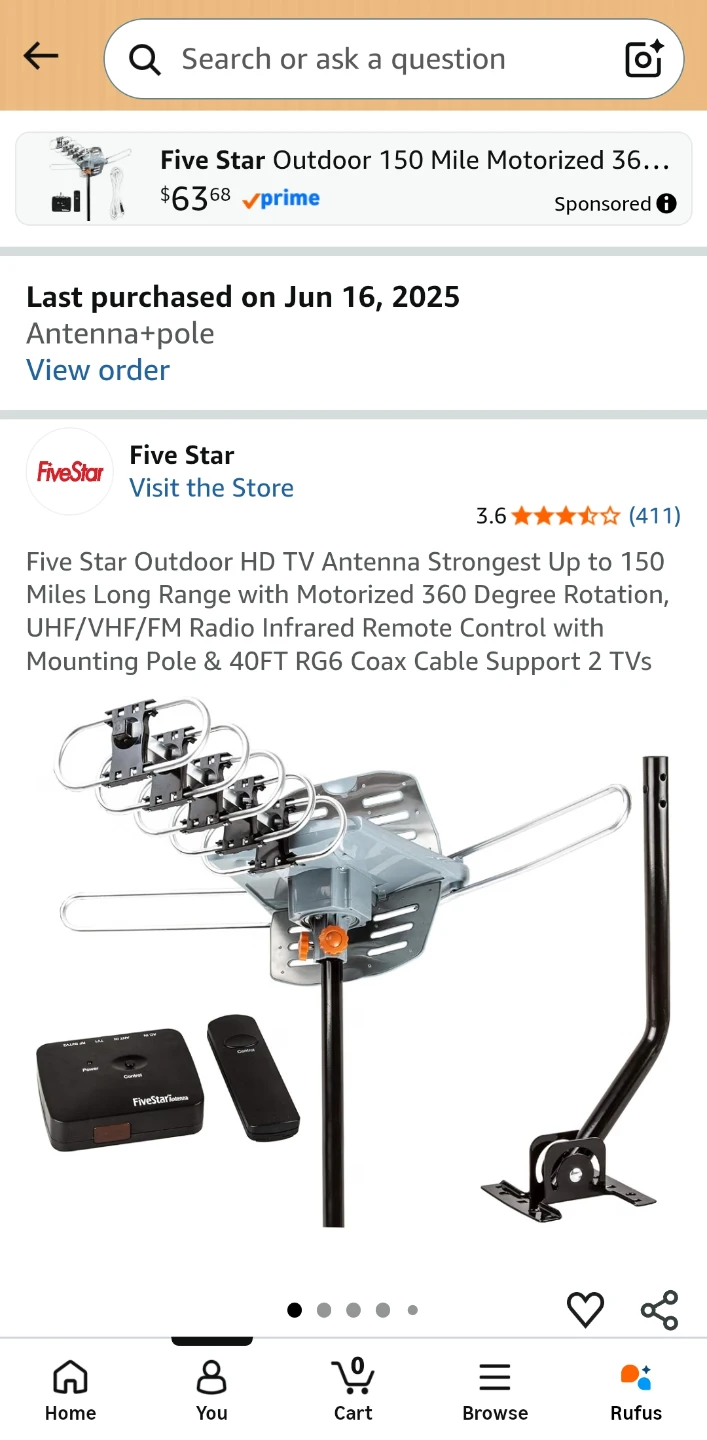 Five Star Outdoor TV Antenna with Accessories - photo 3