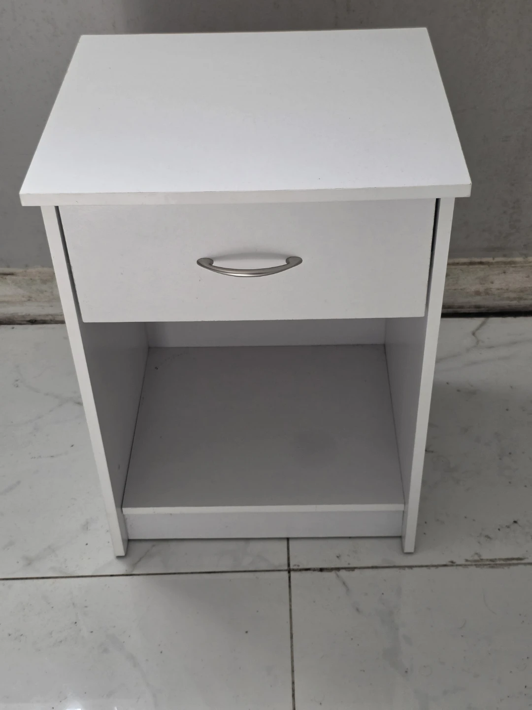 White Nightstand with Drawer