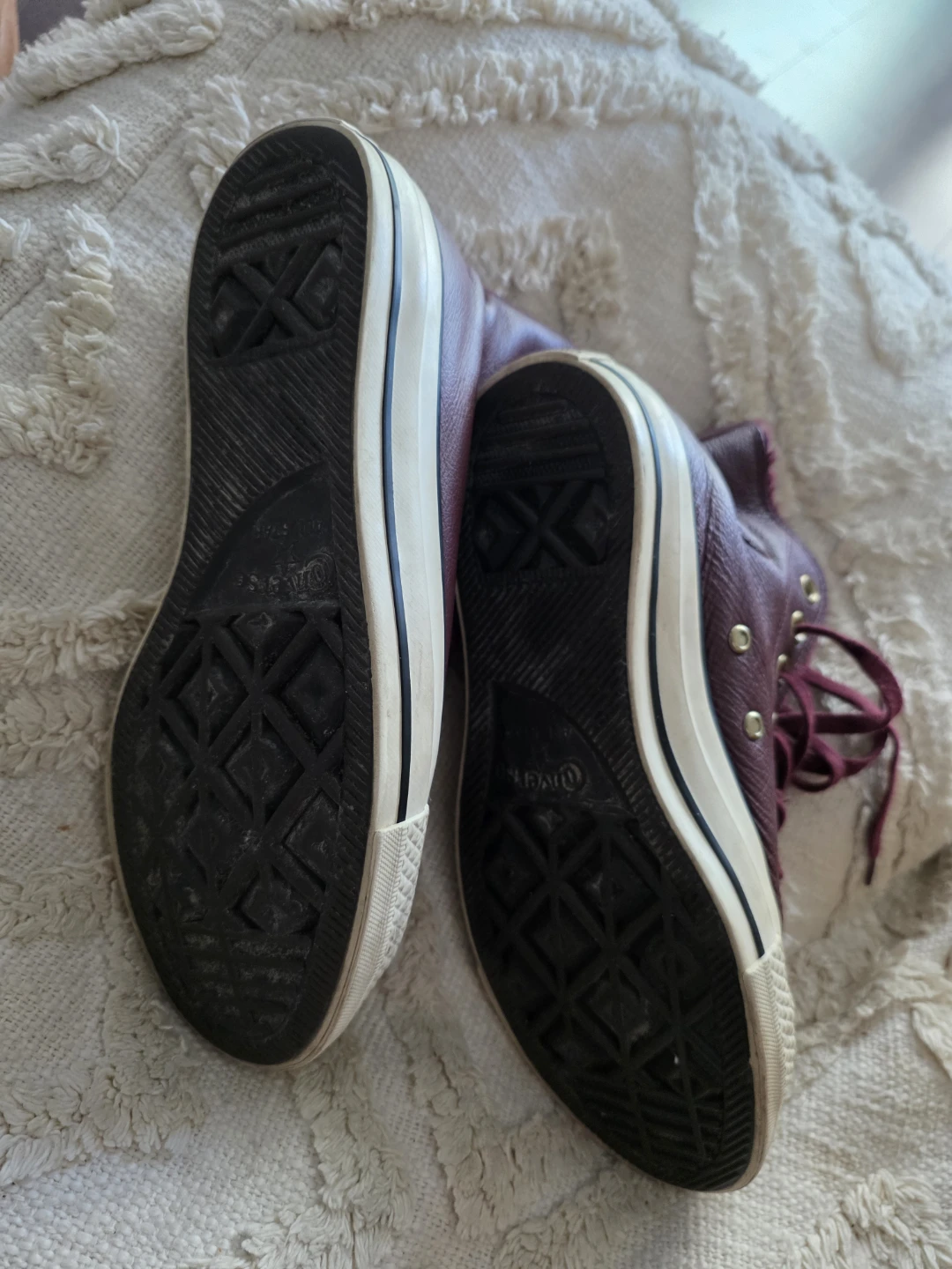 Converse Burgundy Leather High-Top Sneakers - photo 3