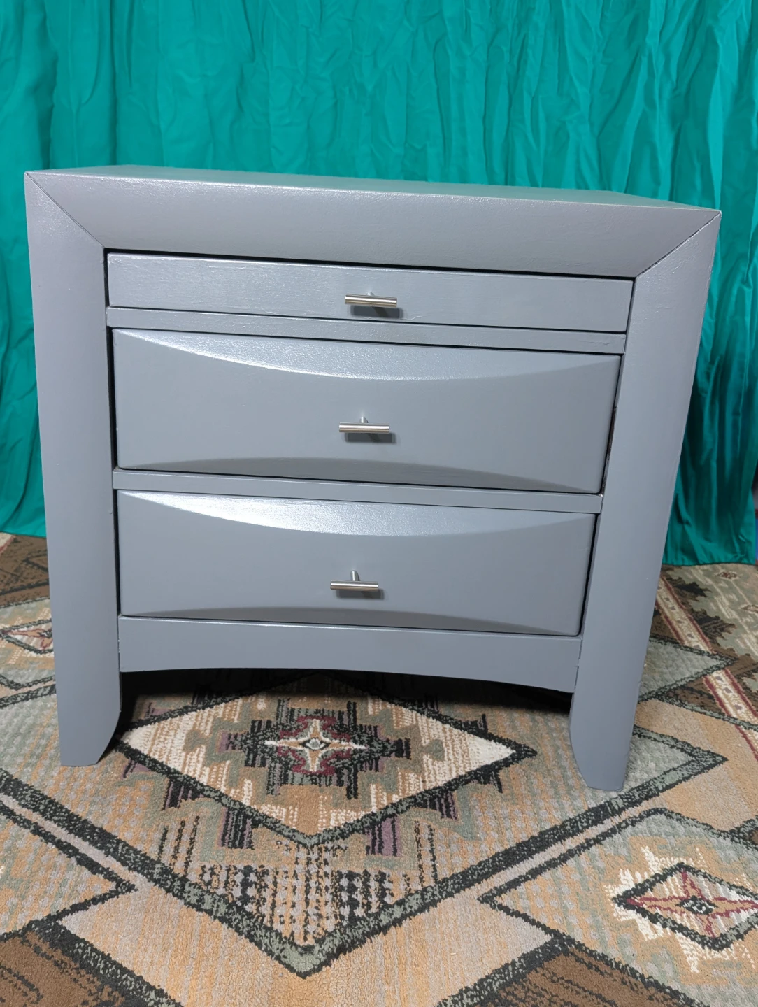 Grey Wooden Bedside Table - photo 2