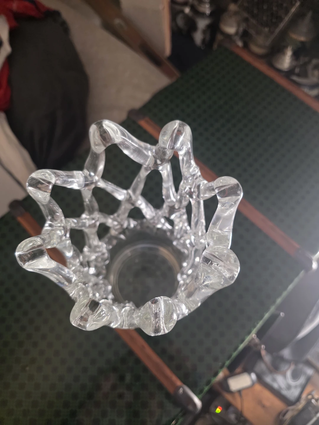 Vintage hand blown Clear glass sculptural vase - photo 3