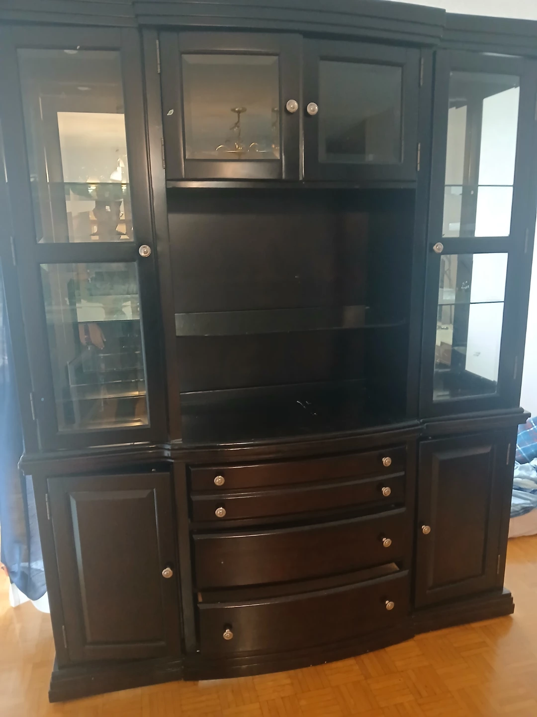 Black China Cabinet and Hutch