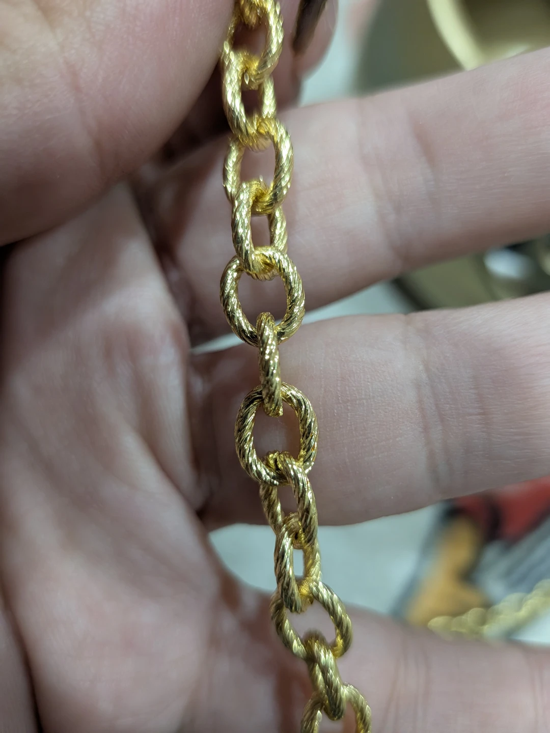 Gold-tone Textured Link Chain - photo 2