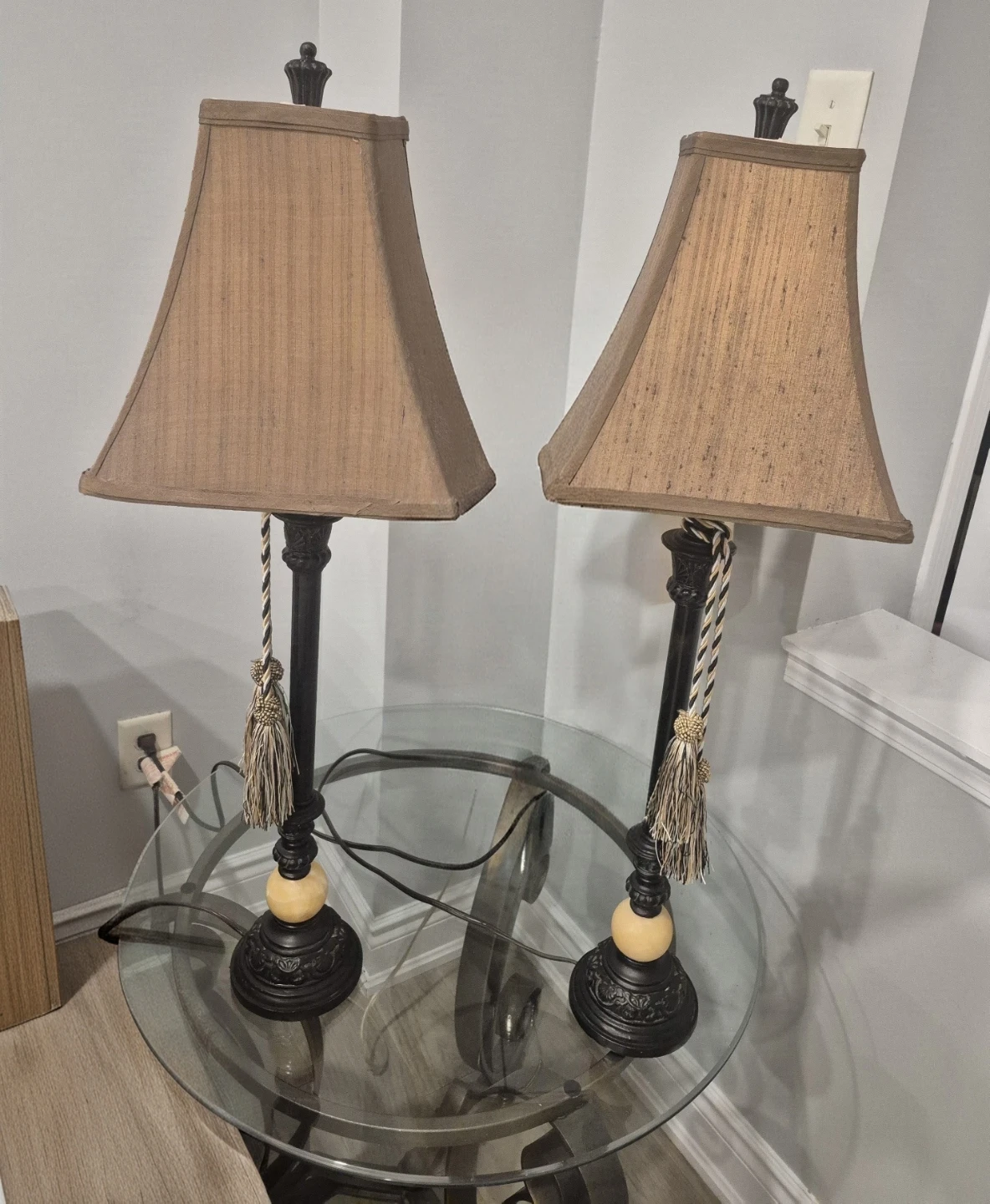 Elegant Two Vintage Style Table Lamps