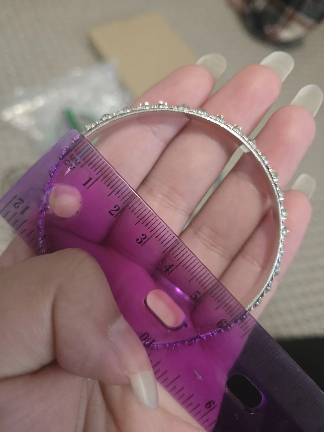 Set of 10 Rhinestone Silver Bangle Bracelets - photo 3