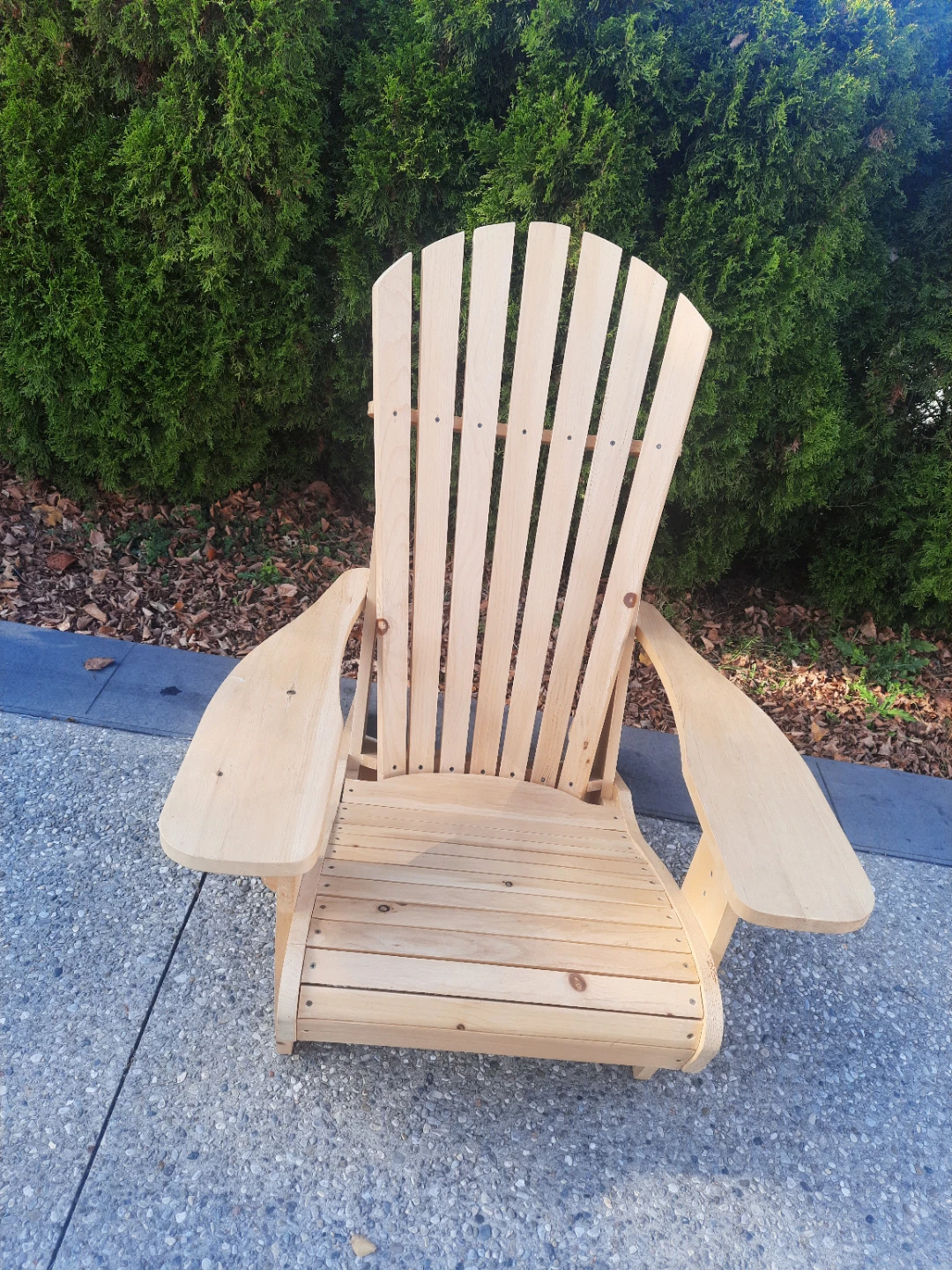 Natural Wood Adirondack Rocking Chair