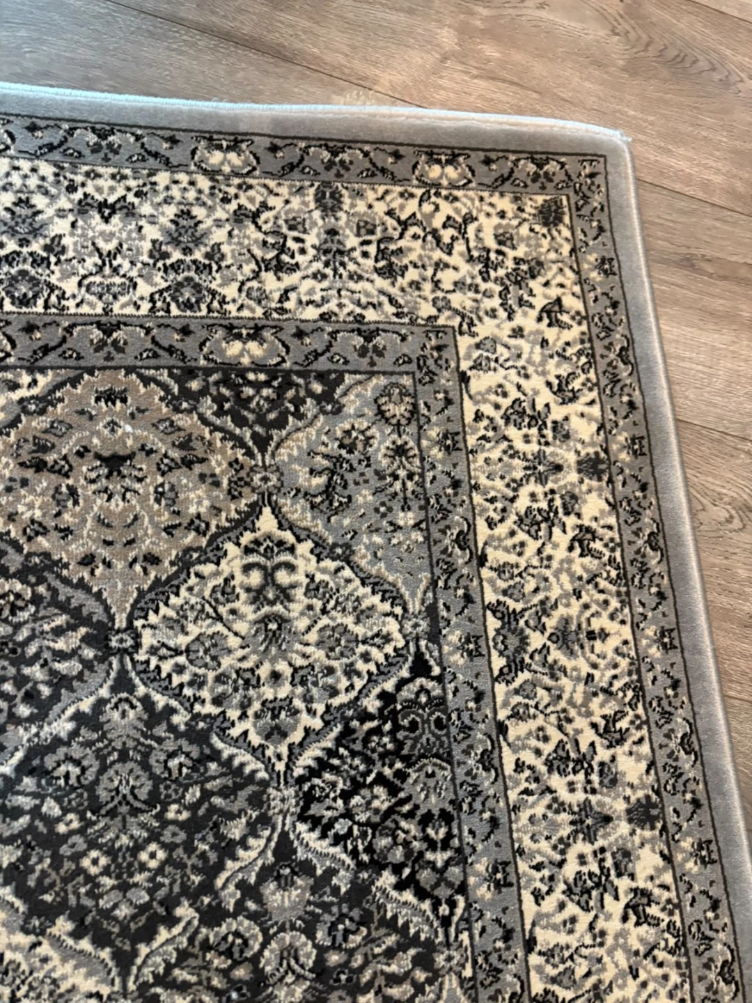 Grey and black Turkish /Persian Rug.
