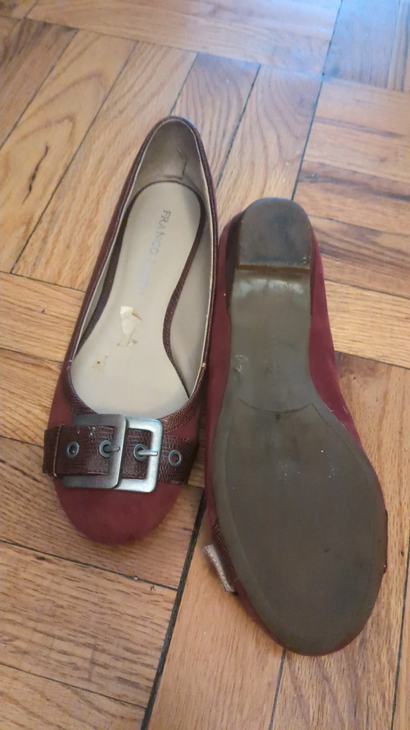 Franco Sarto Maroon Suede Buckle Flats - photo 5