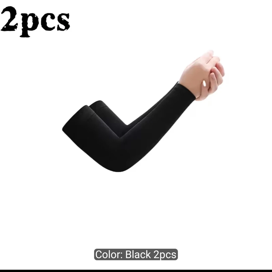 2pcs Black Sun Protection Arm Sleeves