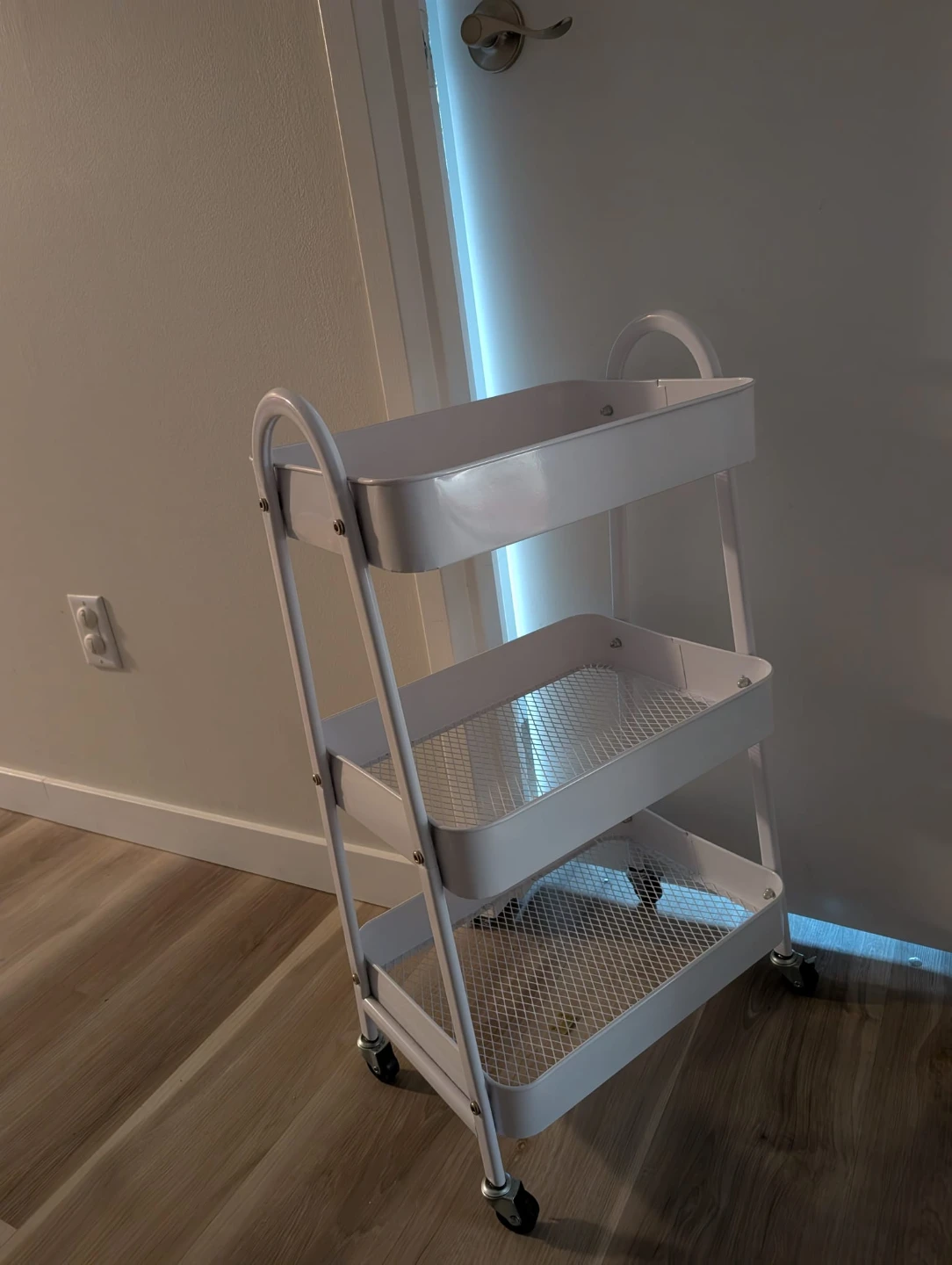 White 3-Tier Rolling Utility Cart