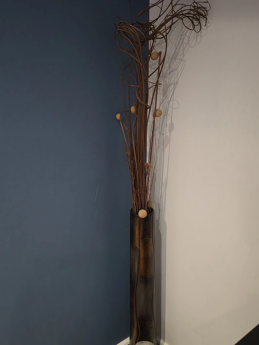 Tall Floor Vase with Decorative Branches
