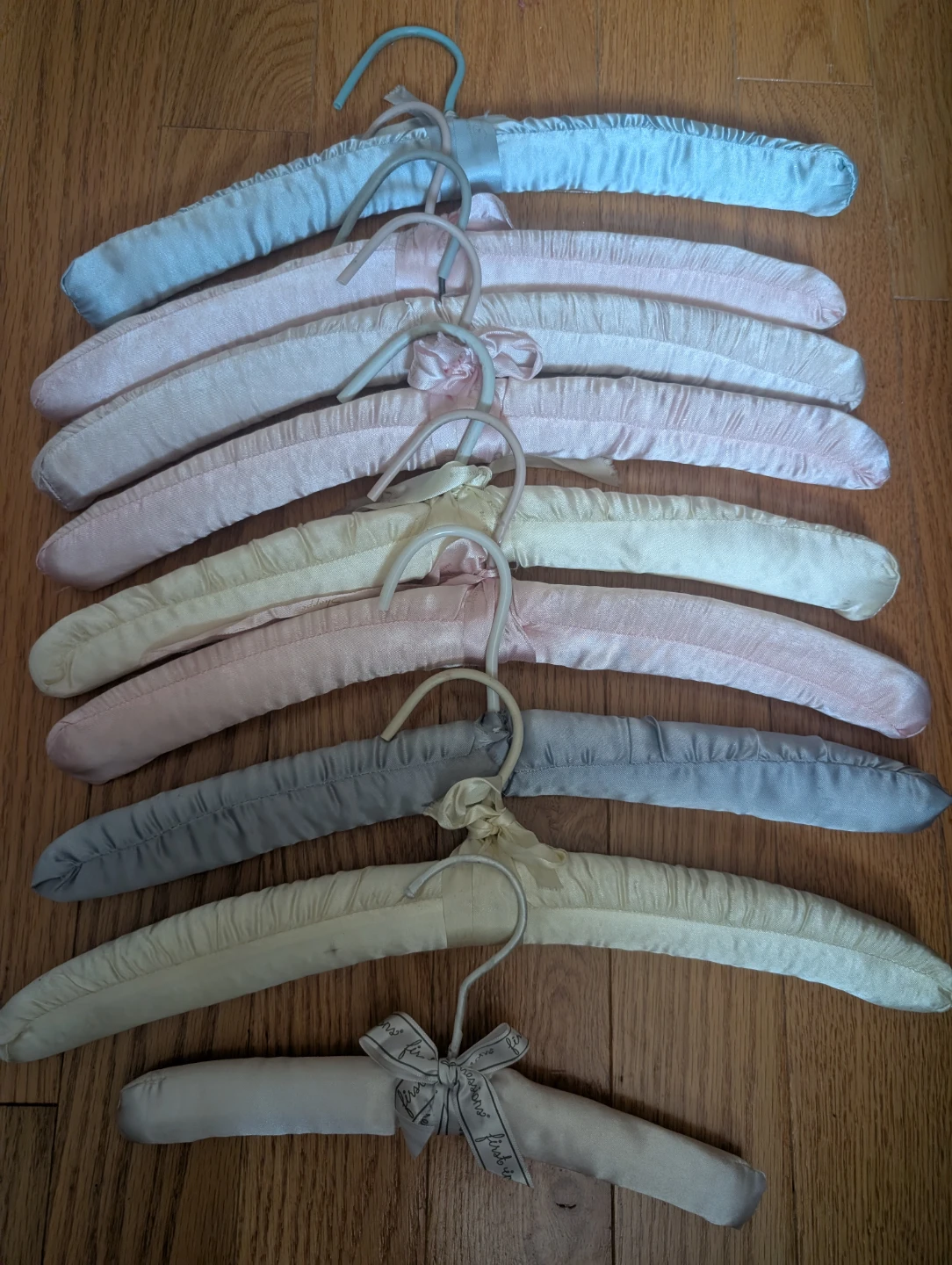 Set of 9 Satin Padded Clothes Hangers
