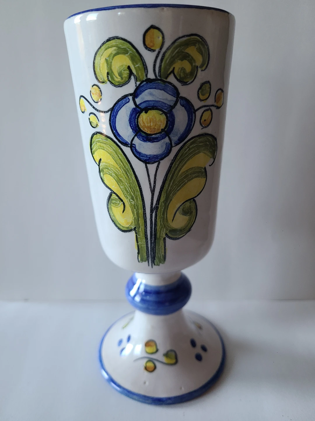 Gimeno Rios Manises Hand-Painted Ceramic Goblet