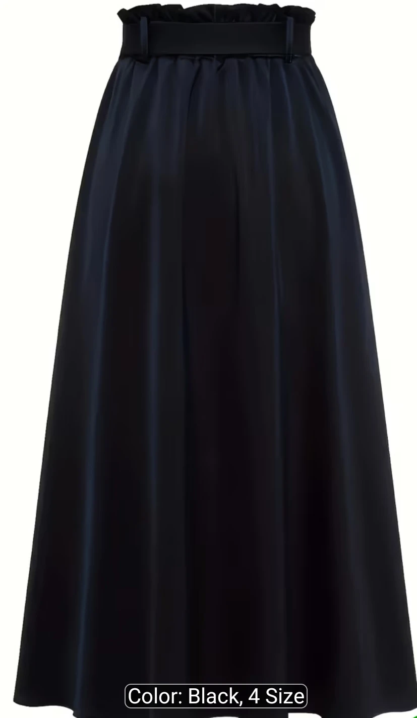 Black A-Line Midi Skirt Size cl - photo 2