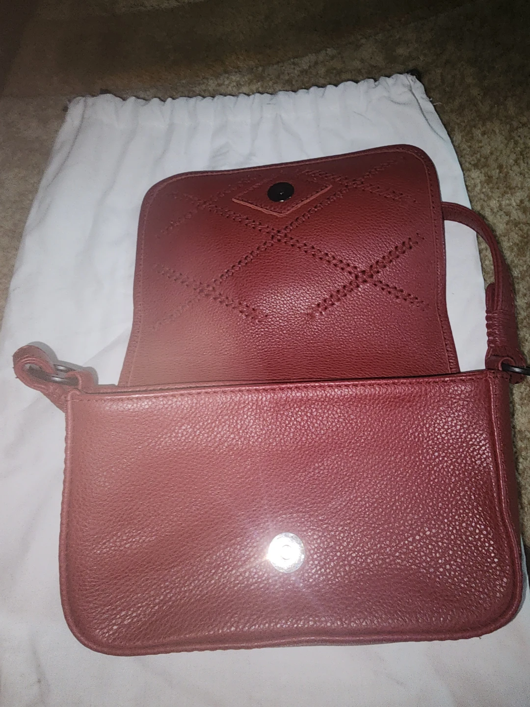 Callista Crafts Maroon Leather Shoulder Bag - photo 5