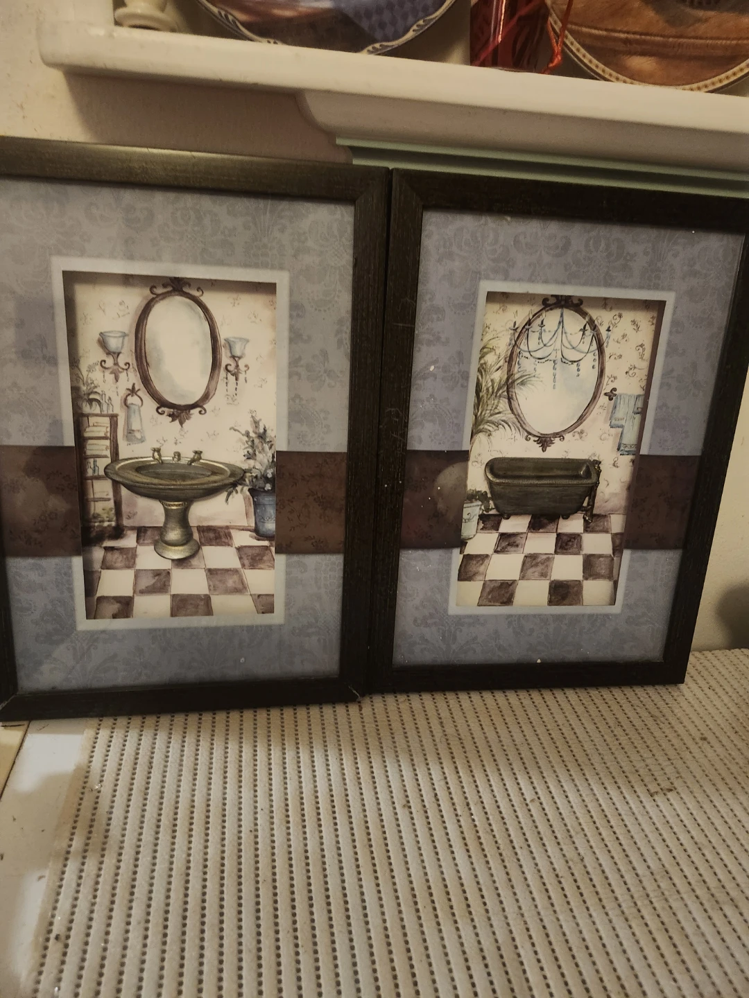 Set of 2 Vintage-Style Bathroom Wall Art Prints
