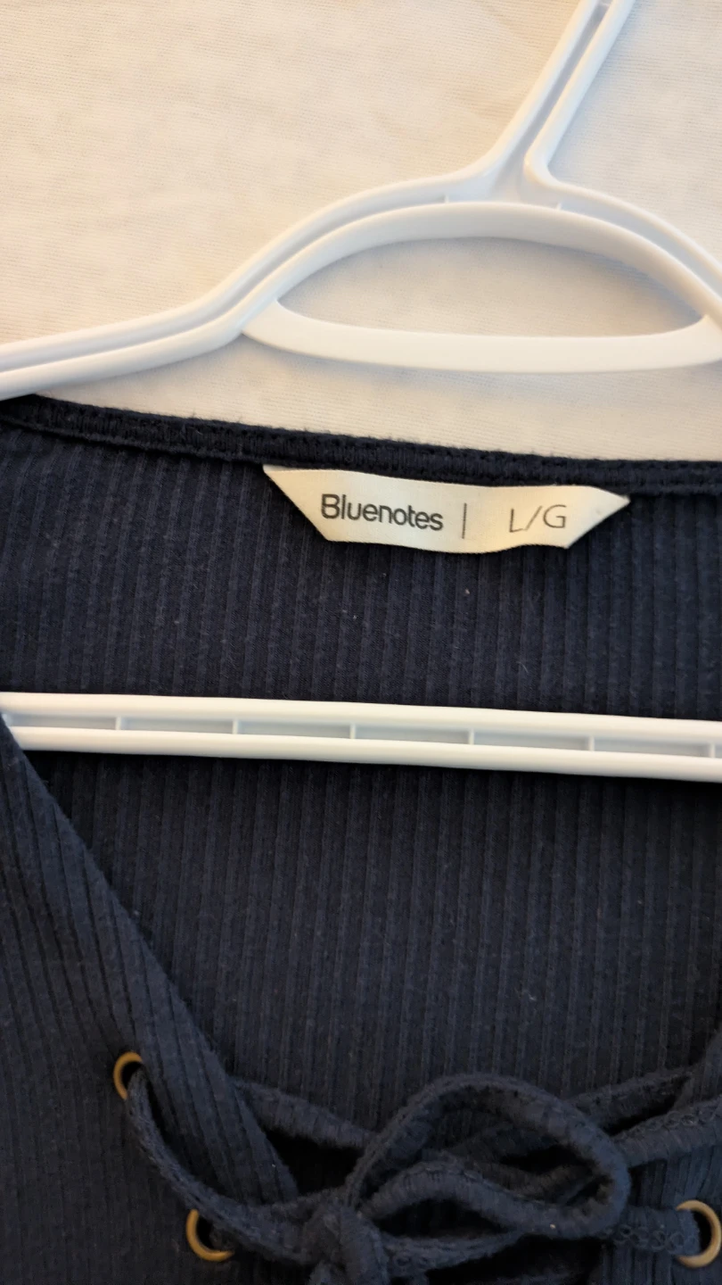 Bluenotes Navy Long Sleeve Ribbed Top - photo 2